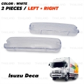 ฝาไฟในกันชน ข้างซ้าย+ขวา 2 ชิ้น สีขาว สำหรับ Isuzu DECA GXZ FXZ 270 320 Truck ปี 1993-2010